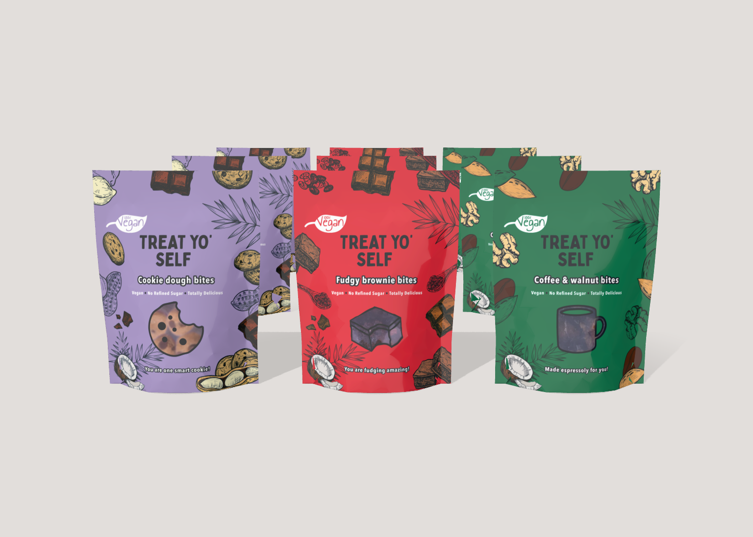 Treat Yo' Self Foods - Frozen Vegan treats packaging design product range