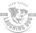 Gray Scale Laughing Dog scroll logo