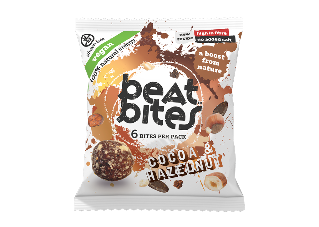 BeatBites new recipe Cocoa & Hazelnut 3D render, design by proper!