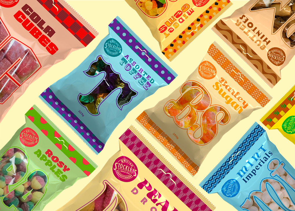 3D visuals of Stockley's Sweets range for Iceland