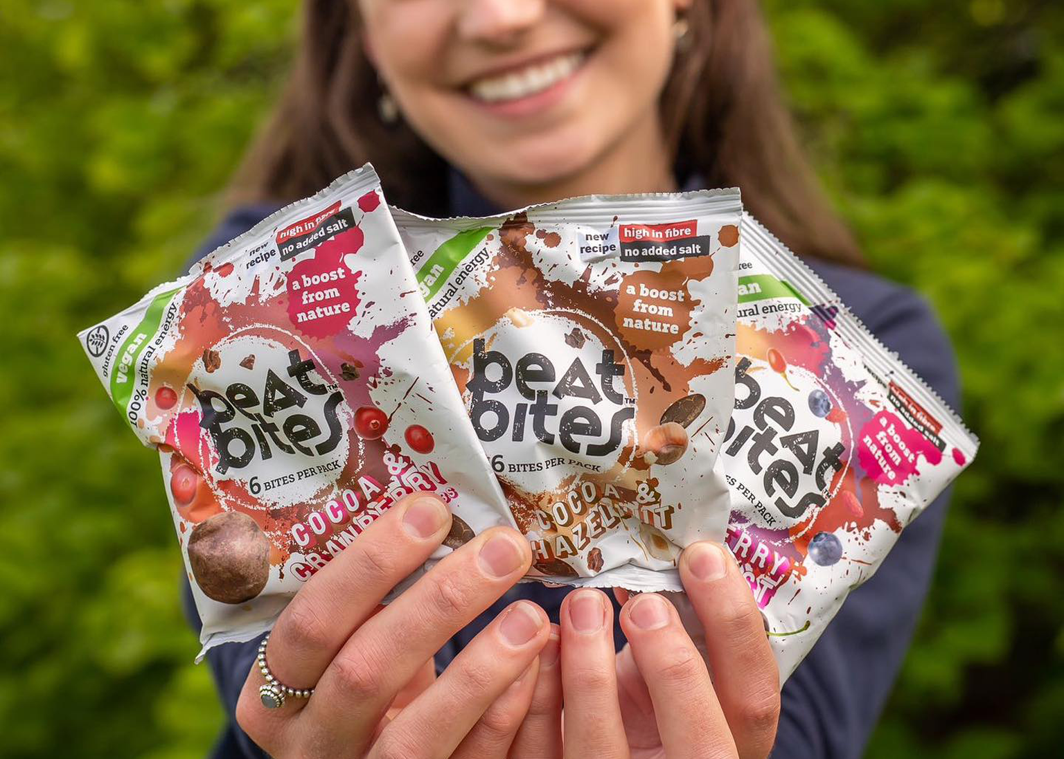 BeatBites range of 100% natural snacks featuring Hetty